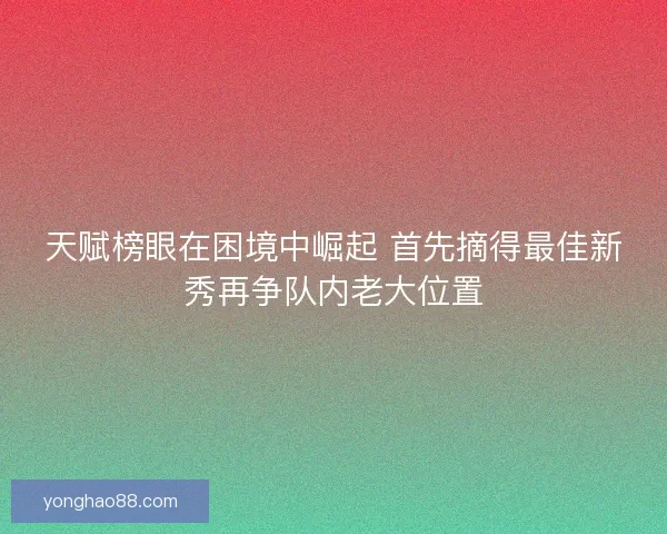 天赋榜眼在困境中崛起 首先摘得最佳新秀再争队内老大位置