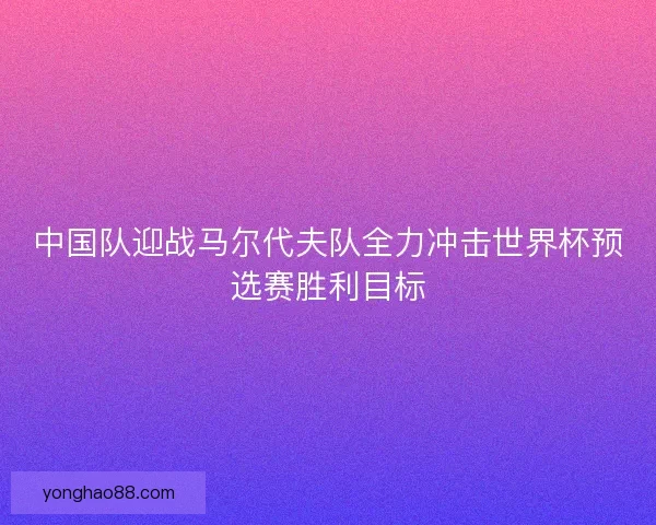 中国队迎战马尔代夫队全力冲击世界杯预选赛胜利目标