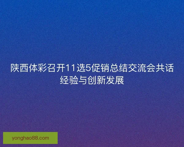 陕西体彩召开11选5促销总结交流会共话经验与创新发展